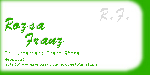 rozsa franz business card